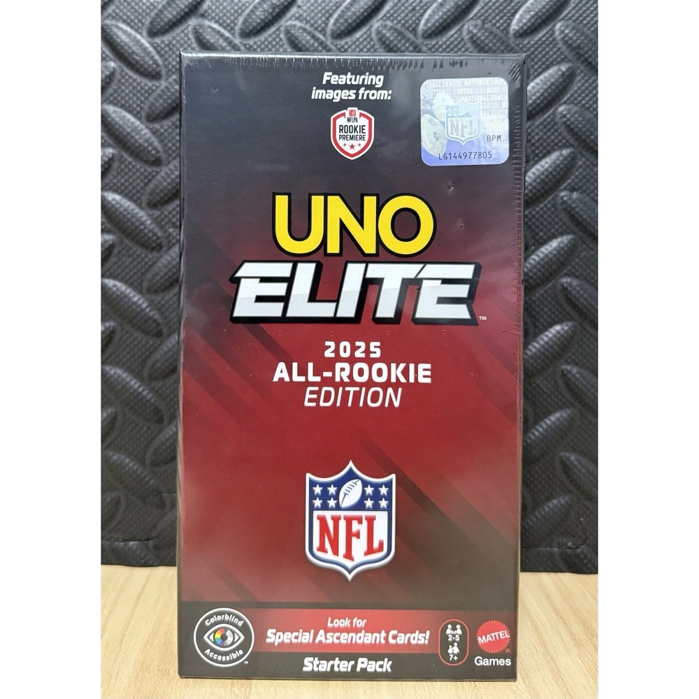UNO Elite NFL 2025 All Rookie Edition Booster Box Sealed Mattel Cards NEW